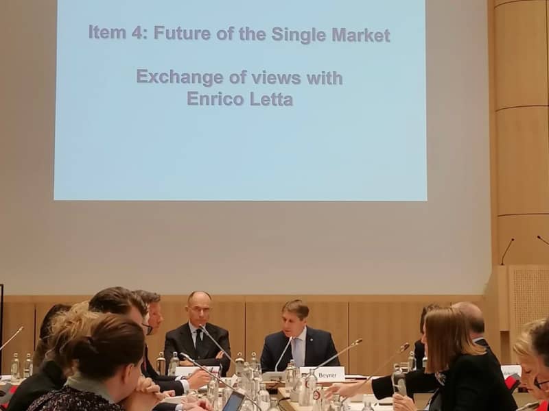 Futuro do mercado único debatido com Enrico Letta