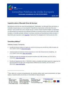 Consultas Públicas UE janeiro 2015