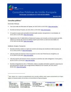 Consultas Públicas UE fevereiro 2015