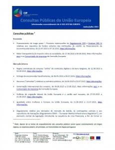 Consultas Públicas UE junho/julho 2015
